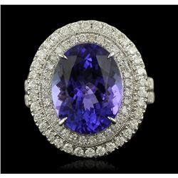 14KT White Gold 8.01ct Tanzanite and Diamond Ring