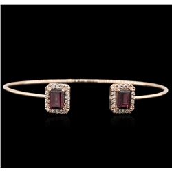 14KT Rose Gold 1.80ctw Tourmaline and Diamond Bracelet