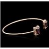 Image 2 : 14KT Rose Gold 1.80ctw Tourmaline and Diamond Bracelet