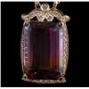 Image 3 : 14KT Yellow Gold 73.39ct Ametrine & Diamond Pendant with Chain