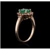 Image 3 : 14KT Rose Gold 1.35ct Emerald and Diamond Ring