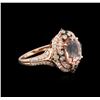 Image 2 : 14KT Rose Gold 2.52ct Morganite and Diamond Ring