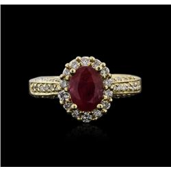 14KT Yellow Gold 1.56ct Ruby and Diamond Ring