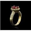 Image 3 : 14KT Yellow Gold 1.56ct Ruby and Diamond Ring