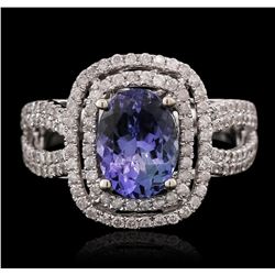 14KT White Gold 2.37ct Tanzanite and Diamond Ring