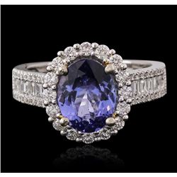 14KT Two-Tone Gold 1.97ct Tanzanite and Diamond Ring