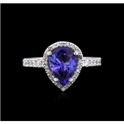 14KT White Gold 2.30ct Tanzanite and Diamond Ring