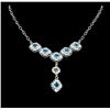 Image 1 : SILVER 15.18ct Blue Topaz and White Topaz Necklace
