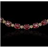 Image 2 : 14KT Yellow Gold 52.70ctw Ruby and Diamond Necklace