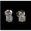 Image 1 : 14KT White Gold 0.86ctw Diamond Stud Earrings