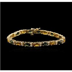 14KT Yellow Gold 12.35ctw Sapphire and Diamond Bracelet