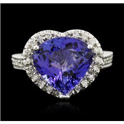 14KT White Gold 5.91ct Tanzanite and Diamond Ring