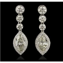 18KT White Gold 4.89ctw Diamond Earrings