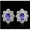 Image 1 : 14KT White Gold 2.52ctw Tanzanite and Diamond Stud Earrings