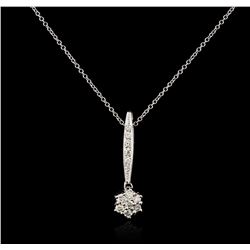 14KT White Gold 0.25ctw Diamond Pendant With Chain