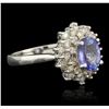 Image 2 : 14KT White Gold 1.29ct Tanzanite and Diamond Ring