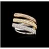 Image 1 : 18KT Tri-Color Gold 0.98ctw Diamond Ring