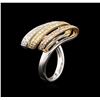 Image 3 : 18KT Tri-Color Gold 0.98ctw Diamond Ring