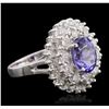 Image 2 : 14KT White Gold 2.38ct Tanzanite and Diamond Ring