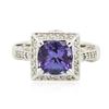 Image 1 : 14KT White Gold 2.42ct Tanzanite, Sapphire and Diamond Ring