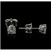 Image 2 : 14KT White Gold 0.62ctw Diamond Stud Earrings