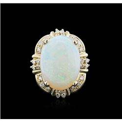 14KT Yellow Gold 4.68ct Opal and Diamond Ring