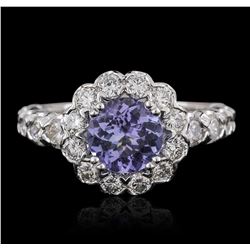 14KT White Gold 1.77ct Tanzanite and Diamond Ring