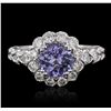 Image 1 : 14KT White Gold 1.77ct Tanzanite and Diamond Ring