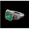 Image 2 : 18KT White Gold 2.42ct Emerald and Diamond Ring