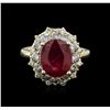 Image 1 : 14KT Yellow Gold 3.55ct Ruby and Diamond Ring