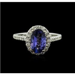 18KT White Gold 1.69ct Tanzanite and Diamond Ring