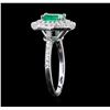 Image 3 : 14KT White Gold 1.28ct Emerald and Diamond Ring