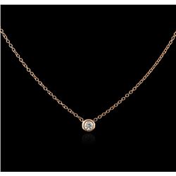 14KT Rose Gold 0.09ct Diamond Solitaire Necklace