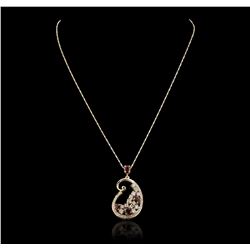 14KT Yellow Gold 1.68ctw Ruby and Diamond Pendant With Chain