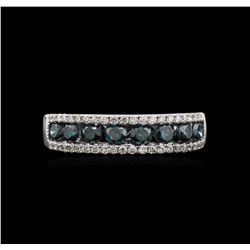 14KT White Gold 1.02ctw Blue Diamond Ring