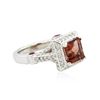 Image 2 : 14KT White Gold 2.12ct Tourmaline and Diamond Ring
