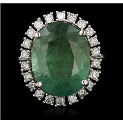 14KT White Gold 10.06ct Emerald and Diamond Ring