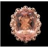 Image 1 : 14KT Rose Gold 24.00ct Morganite and Diamond Ring