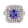 Image 1 : 14KT White Gold 2.30ct Tanzanite and Diamond Ring