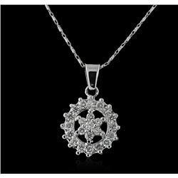 14KT White Gold 0.71ctw Diamond Pendant With Chain