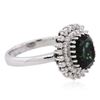 Image 2 : 14KT White Gold 3.16ct Green Tourmaline and Diamond Ring