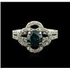 Image 1 : 14KT White Gold 1.63ctw Blue Diamond Ring