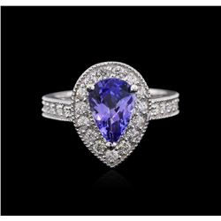 14KT White Gold 1.63ct Tanzanite and Diamond Ring