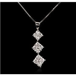 18KT White Gold 0.85ctw Diamond Pendant With Chain