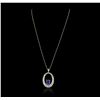Image 2 : 14KT Yellow Gold 3.83ct Tanzanite and Diamond Pendant With Chain