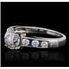 Image 2 : 18KT White Gold 2.19ctw Brilliant Cut Diamond and Sapphire Ring