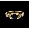 Image 1 : 14KT Yellow Gold 1.00ct Sapphire and Diamond Ring