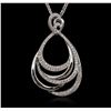 Image 2 : 14KT White Gold 1.21ctw Diamond Pendant With Chain
