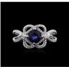 Image 1 : 18KT White Gold 1.01ct Sapphire and Diamond Ring