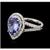 Image 2 : 14KT White Gold 3.22ct Tanzanite and Diamond Ring